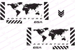 BMW GSA Adventure Motorcycle Reflective Decal Kit World Adventure for Touratech Panniers