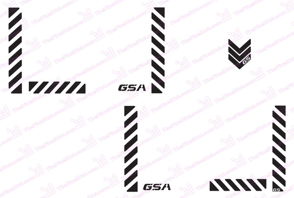 BMW GSA Adventure Motorcycle Reflective Chevron Graphics Kit for Touratech Panniers