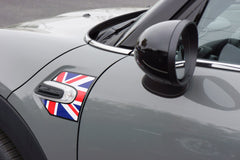 Mini Cooper and Cooper S Hard Top (2014 to Current) Union Jack A Panel Decal Kit - Red / White / Blue