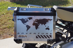 BMW GSA Adventure Motorcycle Reflective Decal Kit World Adventure for Touratech Panniers