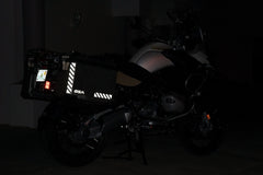 BMW GSA Adventure Motorcycle Reflective Chevron Graphics Kit for Touratech Panniers