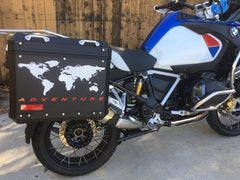 BMW R1200 R1250 GS Adventure Motorcycle Reflective Decal Kit "World Adventure" for Touratech Panniers