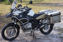 BMW GSA Adventure Motorcycle Reflective Decal Kit USA Adventure in Silver for Touratech Panniers