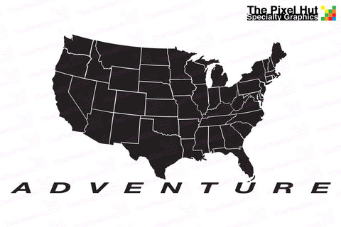 BMW GS Adventure Motorcycle Decal Single "USA Adventure Map" for Touratech Panniers