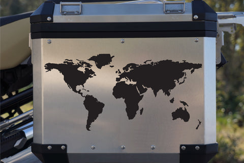 Reflective 3M Decals "World Map" for Motorcycle Panniers Cases