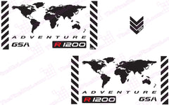 BMW GSA Adventure Motorcycle Reflective Decal Kit World Adventure R1200 for Touratech Panniers