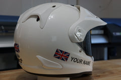 Custom Helmet Decal Kit "Your Name with Worn UK Flag"