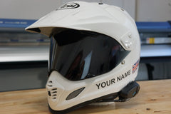 Custom Helmet Decal Kit "Your Name with Worn UK Flag"