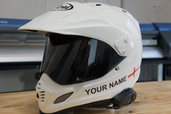 Custom Helmet Decal Kit "Your Name with Saint George Cross Flag"