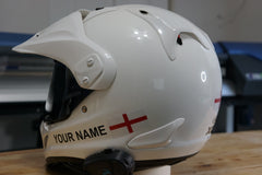 Custom Helmet Decal Kit "Your Name with Saint George Cross Flag"