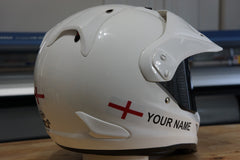 Custom Helmet Decal Kit "Your Name with Saint George Cross Flag"
