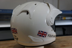 Custom Helmet Decal Kit "Your Name with UK Flag"