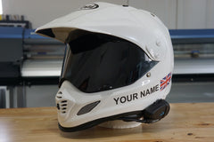 Custom Helmet Decal Kit "Your Name with UK Flag"