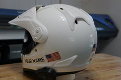 Custom Helmet Decal Kit "Your Name with Painted look USA Flag"