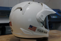 Custom Helmet Decal Kit "Your Name with Painted look USA Flag"