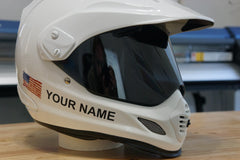 Custom Helmet Decal Kit "Your Name with Painted look USA Flag"