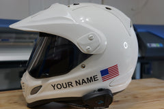 Custom Helmet Decal Kit "Your Name with USA Flag"