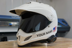 Custom Helmet Decal Kit "Your Name with USA Flag"