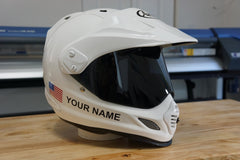 Custom Helmet Decal Kit "Your Name with USA Flag"