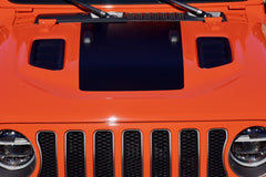 Blackout Center Hood Decal for your Jeep Wrangler Rubicon JL or Gladiator JT - Without Cut outs