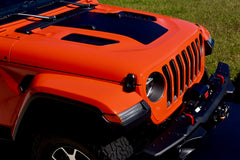 Blackout Center Hood Decal for your Jeep Wrangler Rubicon JL or Gladiator JT - With Cut outs