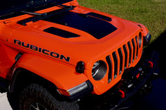 Blackout Center Hood Decal for your Jeep Wrangler Rubicon JL or Gladiator JT - With Cut outs