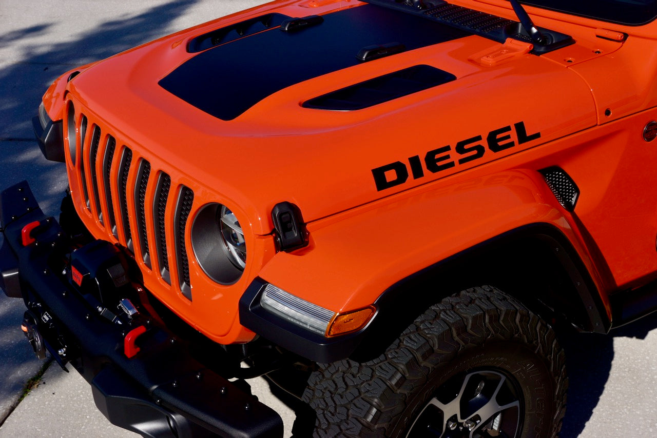 DIESEL Hood Decals for your Jeep Wrangler JL 2019+