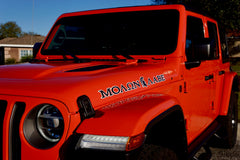 MOLON LABE Black with White Border "Come and Take" with Spartan Helmet Hood Decals for your Jeep Wrangler JL