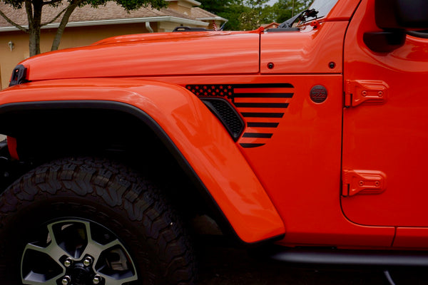 USA Flag Fender Vent Decals for your Jeep Wrangler JL or Gladiator JT - Exact Fit