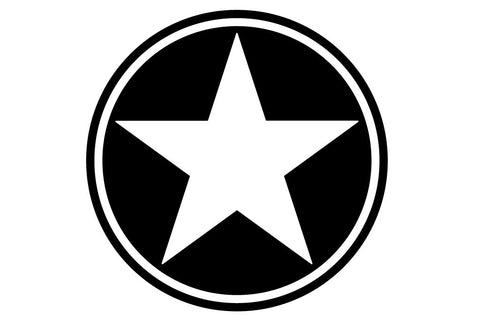 13 inch Freedom Military Star Hood Decal