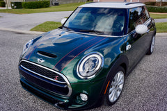 Mini Cooper Hard Top Hood Stripes Decals (2014 to Current) F56 - Exact Fit - Two Color Laminated