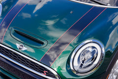 Mini Cooper Hard Top Hood Stripes Decals (2014 to Current) F56 - Exact Fit - Two Color Laminated