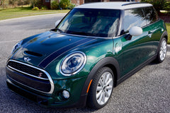 Mini Cooper Hard Top Hood Stripes Decals (2014 to Current) F56 - Exact Fit - Two Color Laminated