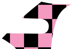 Mini Cooper (2007-2013) Pink Chequered Flag A-Panel Black and Pink Decal Kit - Exact Fit