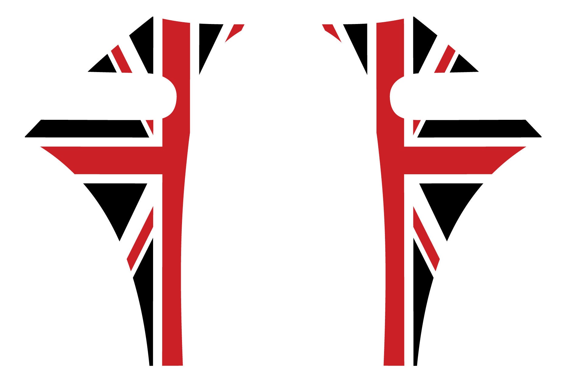 Mini Cooper 2007-2013 Union Jack English Flag A-Panel Red White Black Decal Kit - Exact Fit