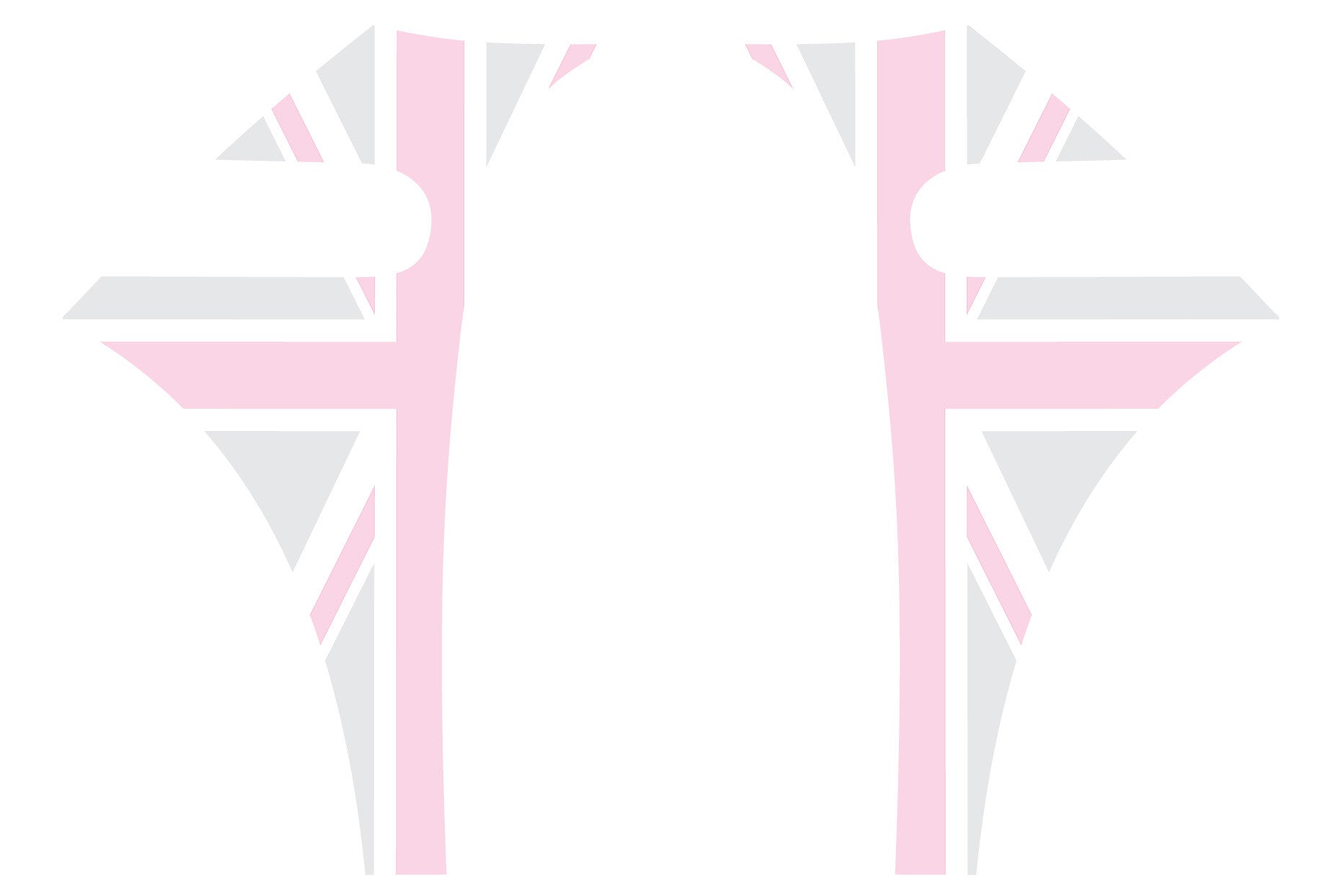 Mini Cooper 2007-2013 Union Jack English Flag A-Panel Pink Grey White Decal Kit - Exact Fit