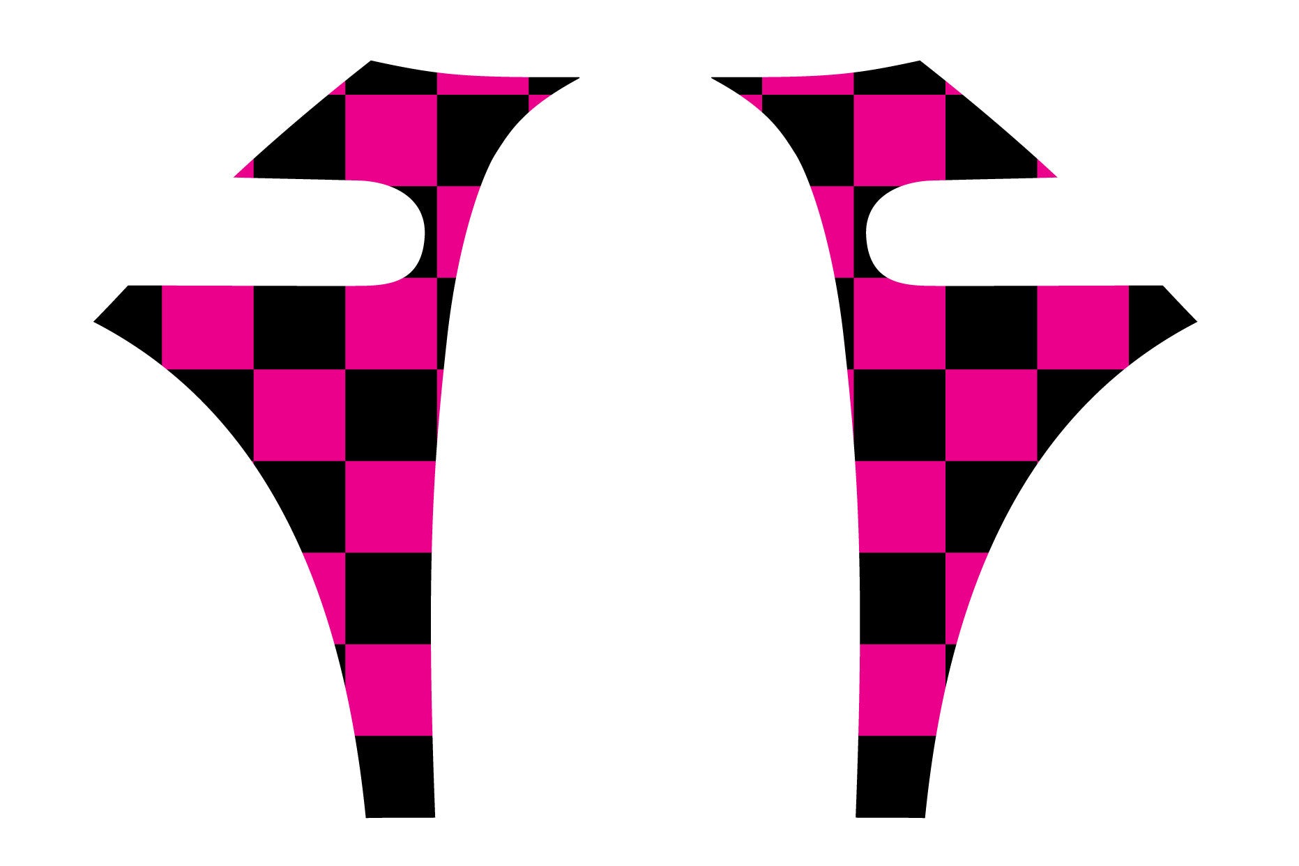 Mini Cooper (2007-2013) Pink Chequered Flag A-Panel Black and Hot Pink Decal Kit - Exact Fit
