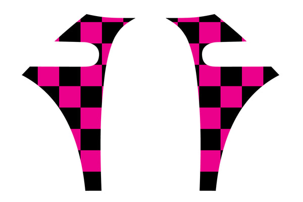 Mini Cooper (2007-2013) Pink Chequered Flag A-Panel Black and Hot Pink Decal Kit - Exact Fit