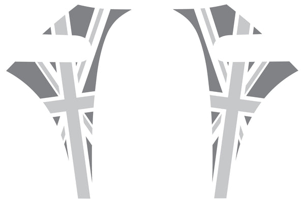 Mini Cooper (2007-2013) R56 Union Jack English Flag A-Panel Grey and White Decal Kit - Exact Fit