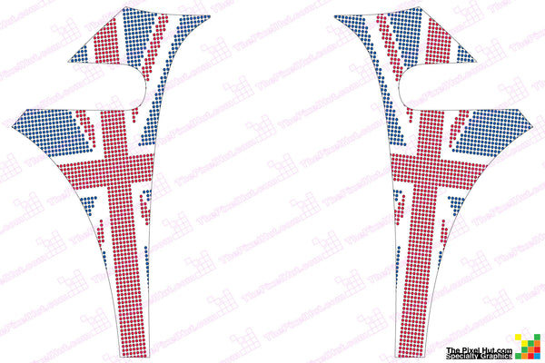 Mini Cooper (2007-2013) R56 Union Jack Pattern English Flag A-Panel Full Color Decal Kit - Exact Fit