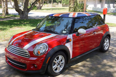 Mini Cooper (2007-2013) R56 Union Jack Pattern English Flag A-Panel Full Color Decal Kit - Exact Fit