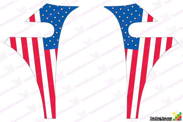 Mini Cooper (2007-2013) R56 USA Flag  Stars and Stripes A-Panel Full Color Decal Kit - Exact Fit