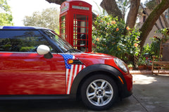 Mini Cooper (2007-2013) R56 USA Flag  Stars and Stripes A-Panel Full Color Decal Kit - Exact Fit