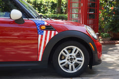 Mini Cooper (2007-2013) R56 USA Flag  Stars and Stripes A-Panel Full Color Decal Kit - Exact Fit