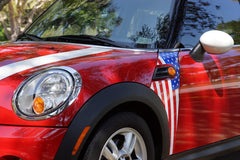 Mini Cooper (2007-2013) R56 USA Flag  Stars and Stripes A-Panel Full Color Decal Kit - Exact Fit