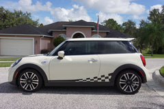Side Checker Flag Door Decal Kit - Fits MINI Cooper S 2014 to Present
