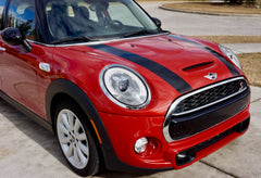 Mini Cooper and Cooper S Hard Top (2014 to Current) Hood Decals - Exact Fit - Single Color