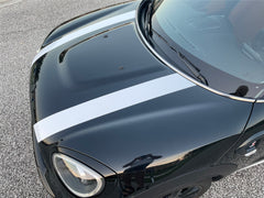 Mini Countryman F60 (2017 to Current) Hood Stripes - Exact Fit - White with Color Border