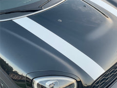 Mini Countryman F60 (2017 to Current) Hood Stripes - Exact Fit - White with Color Border