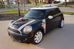 Mini Cooper (2007-2013) R56 Flower Power Hood and A-Panel Full Color Decal Kit - Exact Fit